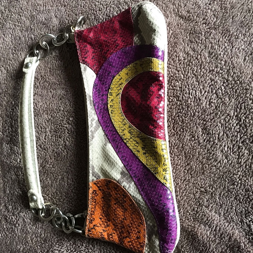 Aldo Clutch Multi-Colored Snakeskin Purse